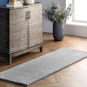 nuLOOM Layne Soft Silky Faux Rabbit Fur Runner Rug, 2' 6" x 8', White