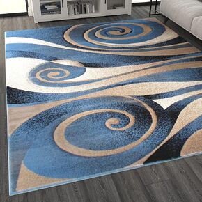 Masada Masada Rugs 8'x11' Modern Sculpted Area Rug in Blue - Design Sculpture 258