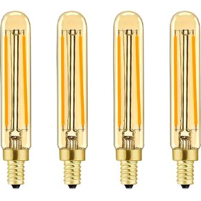 T20 T6 Small LED Bulb Long Filament 2W Equal 25 Watt E12 Candelabra Edison Tubular LED Light Bulb Dimmable 2700K Warm White, 4Pack