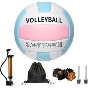 HolyElks Volleyball, Beach Volleyball, Soft Touch Volleyball Training for Indoor and Outdoor Matches, Official Size 5, with Backpack and Pump Net Bag