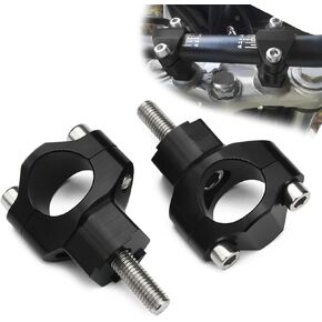 JFG RACING Black 1 1/8" 28mm CNC Aluminum HandleBar Fat Bar Risers Mounts Clamps For 125-530 SX SXF EXC EXCF XCW XCFW 00-16 Motocross Enduro Dirt Bike