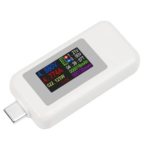 2PCS USB Tester Type-C Voltmeter Voltage Current Tester 4-30V 5V 12V 24V 0-6.5A 120W Power Meter Multimeter Ammeter Type C USB Charger Tester Color Display Capacity Fast Charge Converter(Black)
