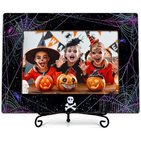 ISOVF Halloween 4x6 Photo Frame with Easel, Small Wooden Picture Frame, Happy Halloween Home Decor, Kids Halloween Gifts for Boys and Girls -A10