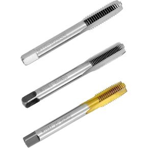 صنبور لولبي متري QWORK، 3 قطع M12 HSS صنبور لولبي لليد اليمنى، 3 مقاسات M12X1.25 / M12X1.5 / M12X1.75، صنبور آلة فلوت مستقيم
