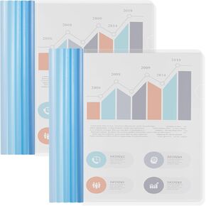 Binditek 10 Pack Clear Report Covers with Sliding Bars, 6mm Sliding Bar File Folder, 50 Sheet Capacity, Binding Bars in Purple Color Gradient, for Letter Size, School Office Supplies in Kuwait
