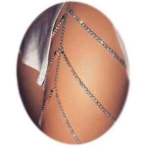 MODRSA Silver Thigh Jewelry Thigh Chain Gold Body Jewelry For Women Sexy Rhinestone Leg Chain Jewelry For Women Thigh Chain Jewelry Leg Jewelry For Women For Thighs