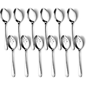 Pleafind 16 PCS Serving Utensils, Stainless Steel Serving Utensils Set with Serving Spoons, Slotted Serving Spoons, Serving Forks and Serving Tongs, Serving Utensils for Parties Buffet Banquet