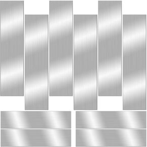 10 Pcs 304 Stainless Steel Strips(12"x 3"x 0.02" Thickness),Brushed Stainless Steel Gap Filler Trim Strip,Stainless Steel Sheet Metal Shim Stock for Kitchen Gap Filler DIY Craft Making