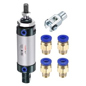 YOKIVE Pneumatic Air Cylinders, with Y Connectors and Quick Fitting Great for Automatic Equipment (32mm Bores 25mm Stroke)