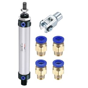 YOKIVE Pneumatic Air Cylinders, with Y Connectors and Quick Fitting Great for Automatic Equipment (25mm Bores 100mm Stroke)