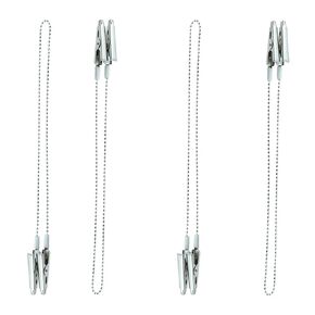 TAODAN 4PCS Chain Bib Clip Holder Metal Chain Bib Clip Holder Napkin Clip Chain Suitable for Dental Practices and Home Canteens and Large Gatherings