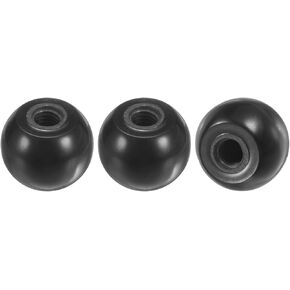 3-Pack Threaded Ball Knobs, M8 Female Thread 30mm Dia. Thermoset Ball Knob for Lathe/Machine/Lawn Mowers, Round Phenolic Lever Handle [Red]