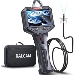 Articulating Borescope, Ralcam 2 Way Endoscope Camera with Light, 6 Led Lights Video Inspection Camera, 6.2mm Lens Scope Camera 3.5'' IPS Screen Endoscope 3.3FT/1.0M Semi-Rigid Cable