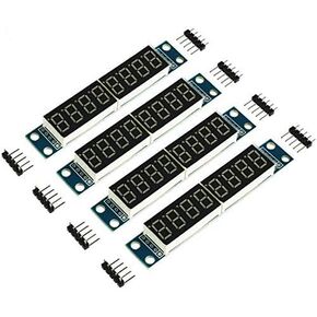 DEVMO 4pcs 8-Digit 7 Segment Module MAX7219 8 Bit Digital Segment Tube LED Display Module Supports Cascade Eight Bit Serial 3 IO Ports Compatible with Ar-duino MCU/51/AVR/STM32