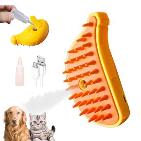 Generic Cat Steam Brush with Water Steamy Pet Brush Spray Misty Cat Brush for Deshedding with Charging Cable Silicone ALD-001-G (Banana Green)