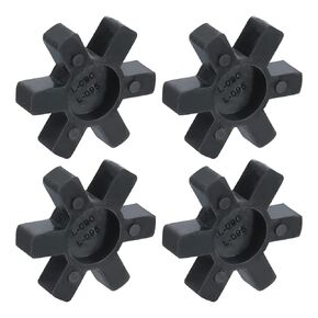 uxcell 4pcs L090/L095 Jaw Coupling Insert, Flexible Solid Type NBR Rubber Jaw Coupling Center Inserts for L Jaw Coupling L-Jaw Coupler Set, Black