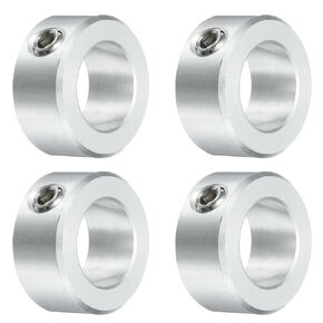uxcell 4pcs Set Screw Collars 3/4" Bore, Aluminum Shaft Collars, 1-1/4" OD and 9/16" Thickness, Set Screw Clamp Collar, Stop Collar for Linear Rod Shaft Guide