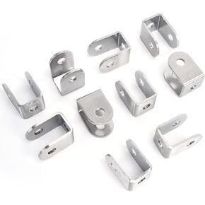 1 Inch U Bracket, U Shaped Bracket, U Mounting Bracket, U Bracket for 1" Panels, Brackets Stamped 304 Stainless Steel with Brushed Finish Thickness 0.11 inch (10pcs)