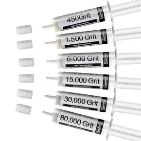 Diamond Polishing Compound Kit of 6 Polishing Paste 80,000 to 450 Grit for Glass Watch Marble Metal Resin Rock Jewelry with High Concentration of Diamond Powder Scratch Remover Repair