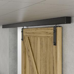 79.2"/6.6FT Ceiling Mount Box Rail Barn Door Hardware Heavy Duty Sliding Barn Door Track, Aluminium Alloy Kit for Single Door (No Door)