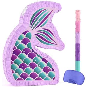 WERNNSAI Unicorn Piñata - Unicorn Party Supplies Piñata Bundle with Blindfold and Bat for Girls Kids Rainbow Unicorn Theme Birthday Party Game Decorations (15.7" x 12.2" x 3.1")