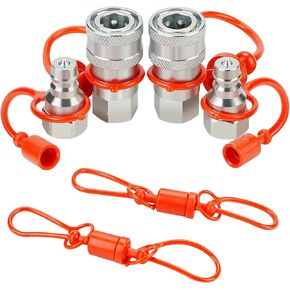 1/4'' Ag ISO 5675 Poppet Pioneer Hydraulic Quick Connect Coupler with Dust Caps