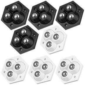 Self Adhesive Caster Wheels Mini Swivel Wheels 360 Degree Rotation Sticky Pulley for Furniture 4 Black 4 White