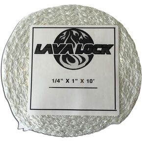 LavaLock® 1" x 1/4" x 10 ft Adhesive Backed Wood Stove Door Gasket Fiberglass Seal SELF Stick Flat Tape
