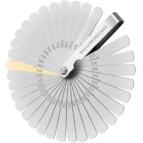 Feeler Gauge Set Steel Thickness Gauge 32 Blades, 0.04-0.88 mm (0.0015-0.035 Inch) Metric/Imperial, for Measuring Gap Width and Thickness for Guitar, Spark Plug, Piston Measure.