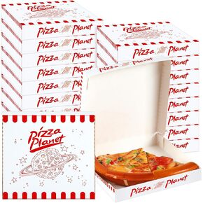 48 Pcs Mini Pizza Planet Pizza Boxes for Toy Inspired Story Party Favor 5.1 Inch Mini Pizza Boxes Pizza Planet Decorations for Story Party Pizza Planet Party Decorations