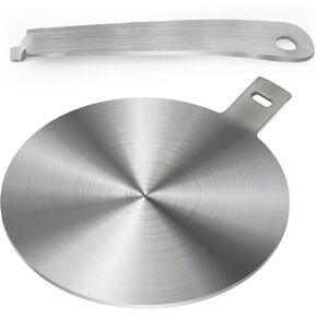 Induction Plate Adapter for Glass Cooktop Heat Diffuser for Electric Gas Glass Stove with Detachable Handle, 5.5 Inches