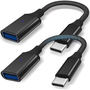 USB C to USB 3.0 Adapter 2 Pack, Type C Male to USB Female OTG Cable Thunderbolt to USB Adapter Compatible for iPhone 15 Pro Max iPad MacBook Pro/Air 2023 2022 M1 M2 Galaxy S23 S22 Note 10