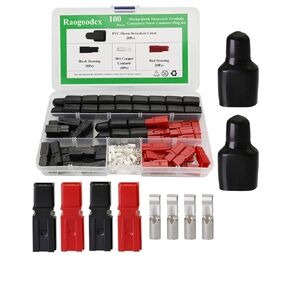 20 Pair 30A Quick Disconnect Terminals Connectors 1.5-4mm² (12-14 AWG) Battery Connector Modular Power Connector with PVC Flame Retardant Connector Sleeve Cover