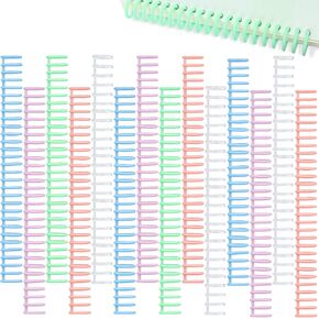 15 PCS Plastic Binding Combs, NEWEST 30 Rings Spiral Binding Coils 1/2 Inch Diameter Comb Binding Spines Assorted Colored 100 Sheets Capacity Binder Combs for Notebooks, Documents