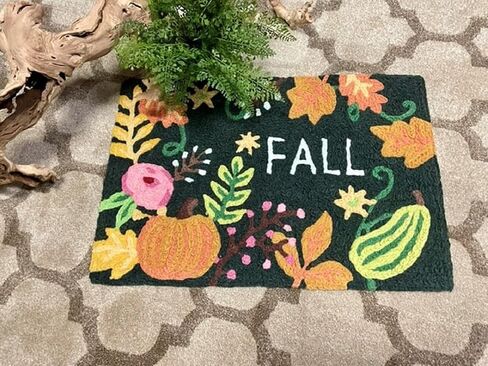 Boho Fall Jellybean 20" x 30" Machine Washable Accent Rug in Kuwait