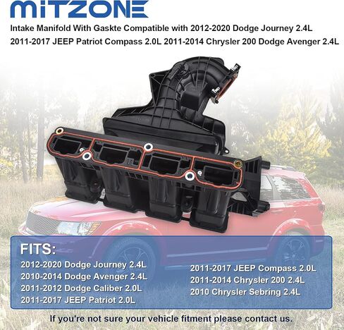 Intake Manifold w/Runner Control Valve & Air Pressure Sensor Compatible with 09-17 Dodge Journey Avenger/Jeep Compass Patriot/Chrysler Sebring 1.8L 2.0L 2.4L Part# 4884495AK 4884495AH 911-902 in Saudi Arabia