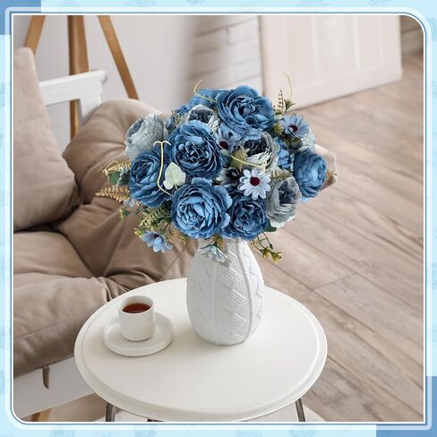 8 Pack Artificial Peony Silk Flowers Fake Peonies Vintage Wedding Bouquets Faux Flowers for Bride Wedding Home Birthday Arrangement Table Decoration (Orange) in Saudi Arabia