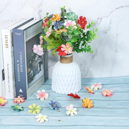 100 Pcs Fake Flowers for Crafts Flower Heads Silk Flowers for Crafts Mini Fake Flowers Faux Flowers Artificial Plum Flower Heads for Hair Assorted Decorative Fabric Flowers for Wedding Party in Saudi Arabia