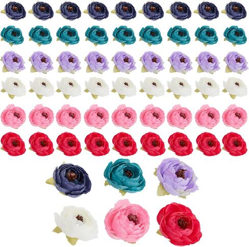 Juvale Artificial Peony Flower Heads for DIY Crafts, Decorations, Mixed Colors (1.6 in, 60 Pack) in Saudi Arabia