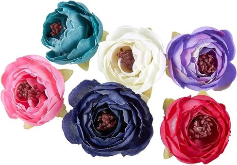 Juvale Artificial Peony Flower Heads for DIY Crafts, Decorations, Mixed Colors (1.6 in, 60 Pack) in Saudi Arabia