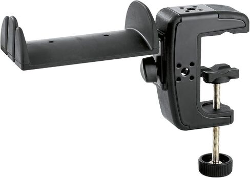 K&M Konig & Meyer 16080.000.55 Headphone Clamp-On Tube Holder | Protective Rubber Padded Arm | Slip-Resistant | Steel Design | Headset Accessory w/ Earbud / Headphone Jack Cable Rack | German Made in Saudi Arabia