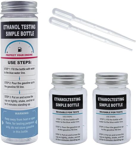 E85 Tester Kit, Reusable Ethanol Test Kit, Wide Mouth Fuel Test Bottle, Gasoline Super Content Tester Include Oil Syringe (2 Pack) in Saudi Arabia