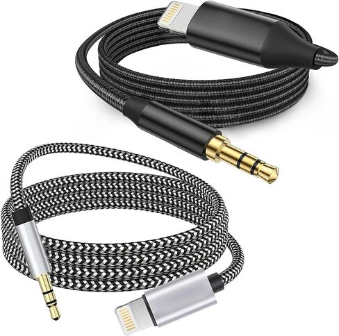 Apple MFi Certified Aux Cord for iPhone, Lightning to 3.5mm Jack Nylon Braided Audio Cable for iPhone 14 13 12 11 XS XR X 8 7 6 iPad to Car/Home Stereo/Headphone/Speaker (Pink) in Kuwait