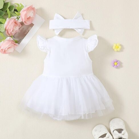 Magic Park 0-18M Infant Bodysuit Tutu Dress Baby Girl Romper Dress Toddler Solid Color Tulle Skirt Baptism Holidays Outfits in Saudi Arabia