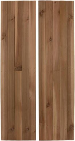 600365 Porter 15 in. x 72 in. Cedar Board and Batten Shutters Pair in Natural in Saudi Arabia