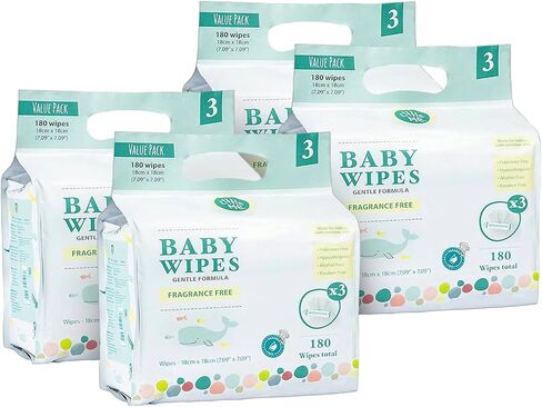 Little Me Baby Wipes Fragrance Free – Gentle Formula, Sensitive Skin, Hypoallergenic, Paraben-Free, Alcohol-Free and 3X Cleaning Power – 720 Count in Saudi Arabia