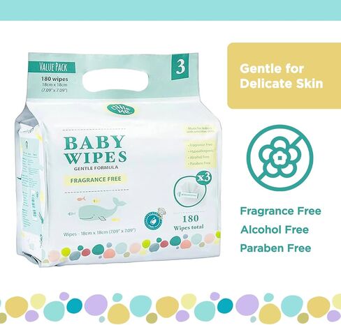 Little Me Baby Wipes Fragrance Free – Gentle Formula, Sensitive Skin, Hypoallergenic, Paraben-Free, Alcohol-Free and 3X Cleaning Power – 720 Count in Saudi Arabia