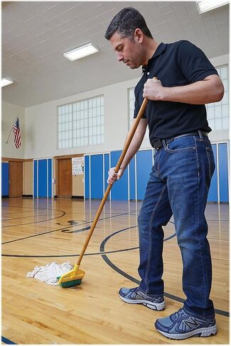 Rubbermaid Commercial Products, Industrial Grade - Wooden Wet Mop Holder Handle Stick for Floor Cleaning Heavy Duty, 60 Inch (FGH116000000) in Saudi Arabia