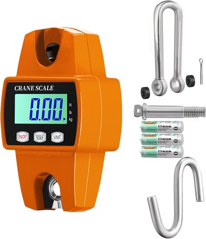 Portable Mini Crane Scale 300 kg / 660 lb, Heavy Duty Digital Hanging Scales LCD Display with Backlight (Orange, 660 lb) in Saudi Arabia