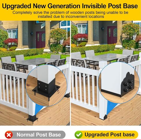 8x8 Post Base, 1Pcs Stainless Steel Adjustable Post Anchor Bracket (Internal 7.8 x 7.5"), Adjustable Post Base for Pavilion Deck Porch Handrail Railing Support Decorative Anchor Plate in Saudi Arabia